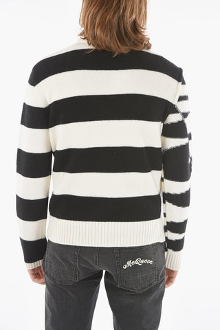 Crew Neck Awning Stripe Virgin Wool Sweater
