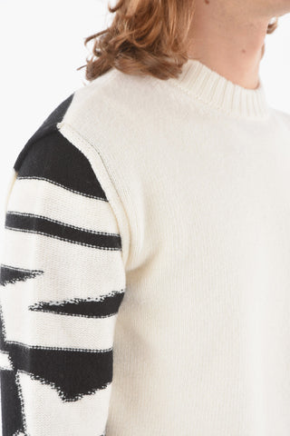 Crew Neck Awning Stripe Virgin Wool Sweater
