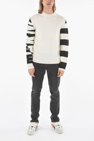 Crew Neck Awning Stripe Virgin Wool Sweater