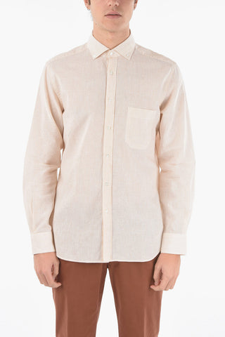 CC COLLECTION Pencil Striped Button-Down Collar Shirt with Breast Pocket