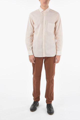CC COLLECTION Pencil Striped Button-Down Collar Shirt with Breast Pocket