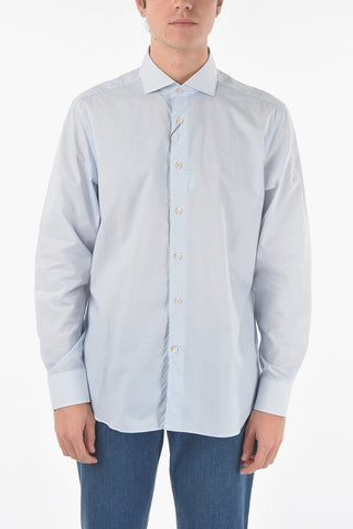 Patterned Spread Collar Shirt