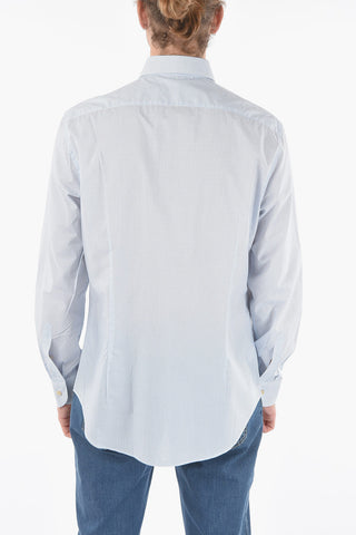 Patterned Spread Collar Shirt