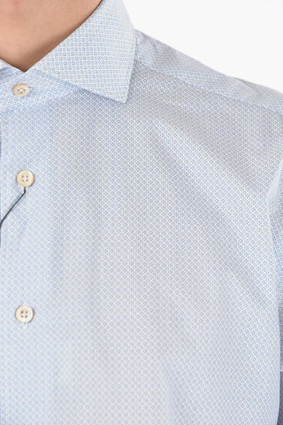 Patterned Spread Collar Shirt