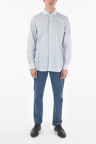Patterned Spread Collar Shirt