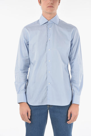 Spread Collar Popelin Cotton Shirt