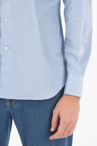 Spread Collar Popelin Cotton Shirt