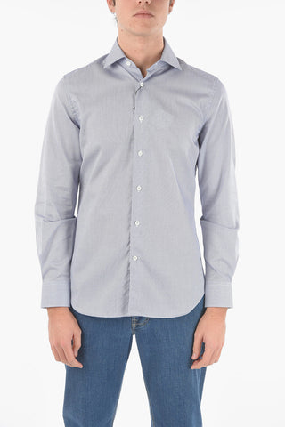 Micro Checked Spread Collar Shirt