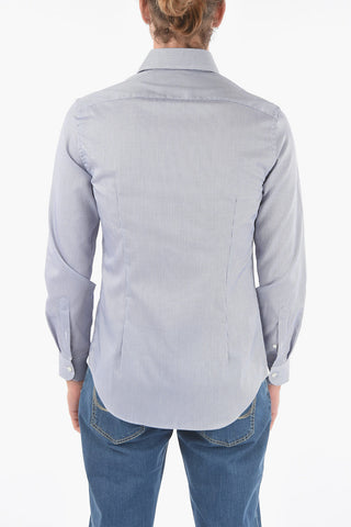 Micro Checked Spread Collar Shirt