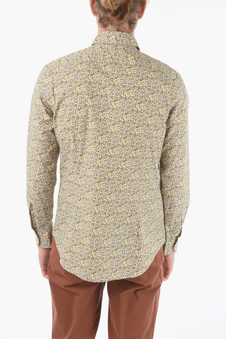 Floral Patterned Spread Collar Shirt