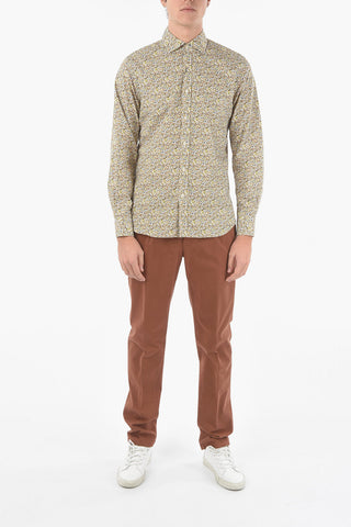 Floral Patterned Spread Collar Shirt