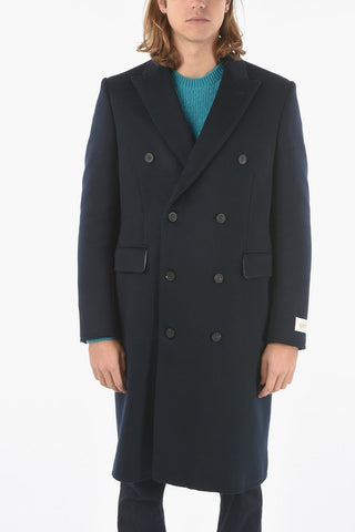 Double-breasted YUKIO Peak Lapel Wool and Cashmere Coat