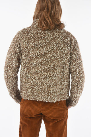 Pullover a Collo Alto in Misto Lana Bouclè