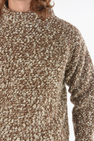 Pullover a Collo Alto in Misto Lana Bouclè