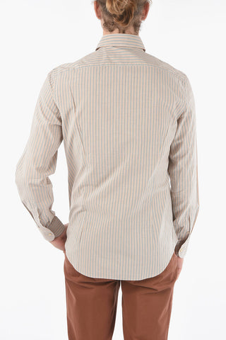 Camicia a Righe Balanced con Collo Francese