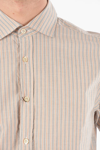 Camicia a Righe Balanced con Collo Francese
