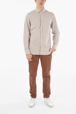 Camicia a Righe Balanced con Collo Francese