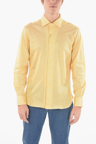 Camicia in Jersey di Cotone con Collo Francese