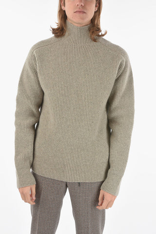 Mock Neck Wool Blend Pullover