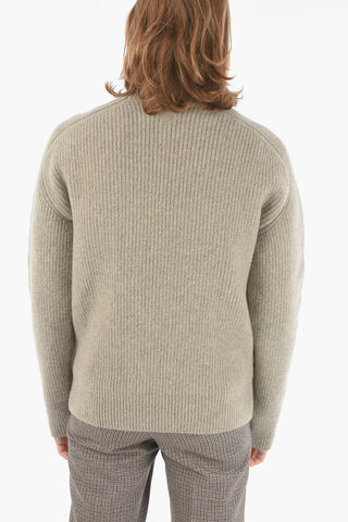 Mock Neck Wool Blend Pullover