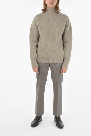 Mock Neck Wool Blend Pullover