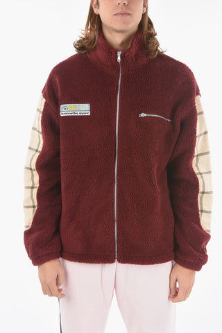 Mock Neck Front Zipped Pile Sweatshirt