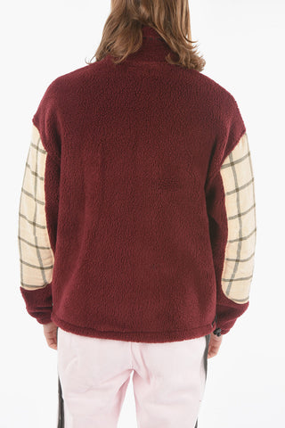 Mock Neck Front Zipped Pile Sweatshirt