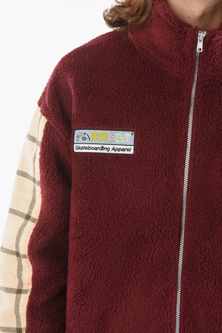 Mock Neck Front Zipped Pile Sweatshirt