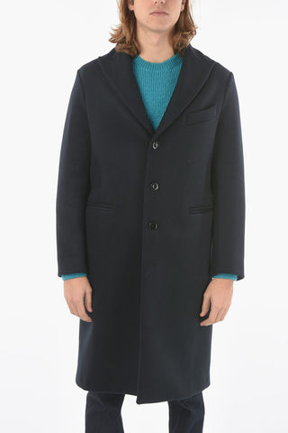 Single-breasted NATHAN Wool Coat with Peak Lapel