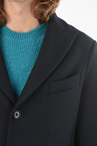 Single-breasted NATHAN Wool Coat with Peak Lapel