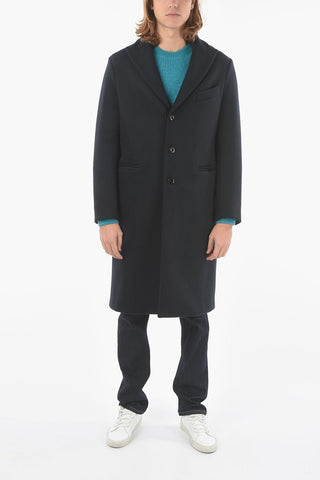 Single-breasted NATHAN Wool Coat with Peak Lapel