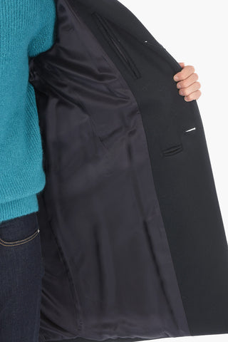 Single-breasted NATHAN Wool Coat with Peak Lapel