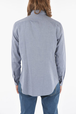 ID Camicia a Tinta Unita con Collo Francese