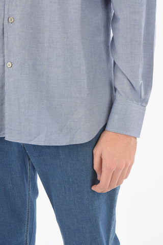 ID Camicia a Tinta Unita con Collo Francese