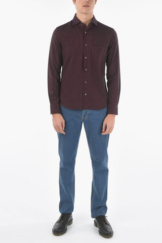 ID Herringbone Cotton Shirt with Breast-pocket