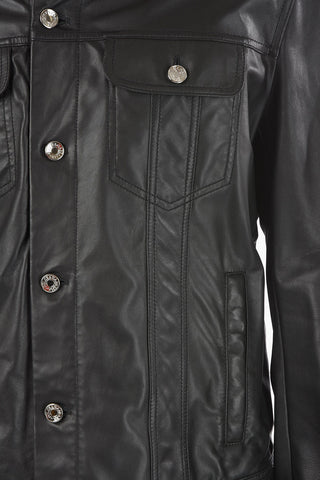 Breast-pocket Leather Overshirt