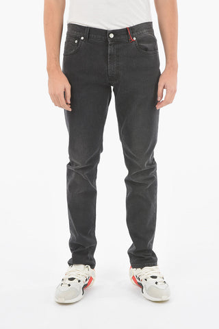 Jeans 5 Tasche Slim Fit con Tasca Posteriore Logata