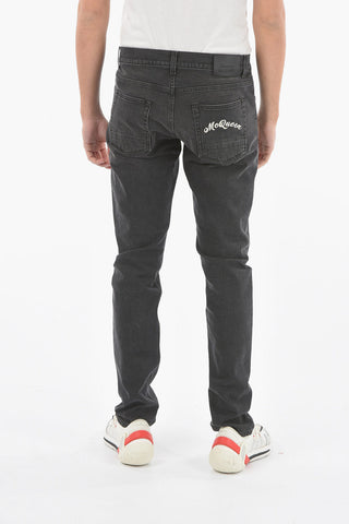 Jeans 5 Tasche Slim Fit con Tasca Posteriore Logata