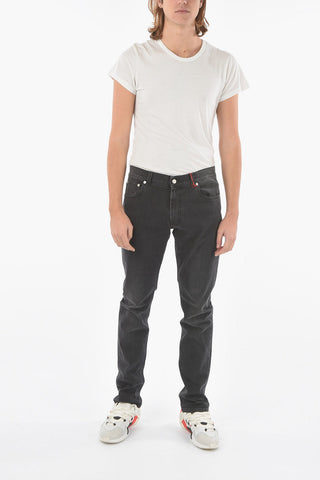 Jeans 5 Tasche Slim Fit con Tasca Posteriore Logata