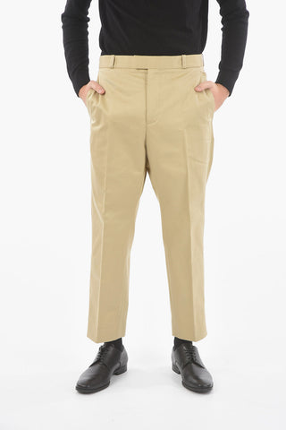 Hidden Fastening Cotton Chino Pants