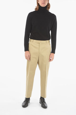 Hidden Fastening Cotton Chino Pants