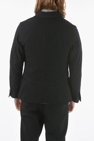Peak Lapel Vintage Effect Wool Blazer