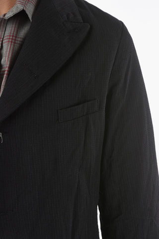 Peak Lapel Vintage Effect Wool Blazer