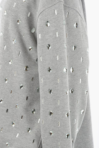 Felpa Girocollo Oversized HARRIS in Cotone con Cristalli All-Over