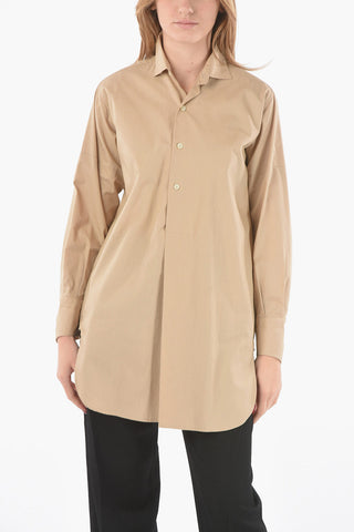Cotton Poplin SIENNA Shirt with Side Slits