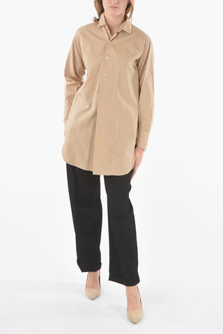 Cotton Poplin SIENNA Shirt with Side Slits