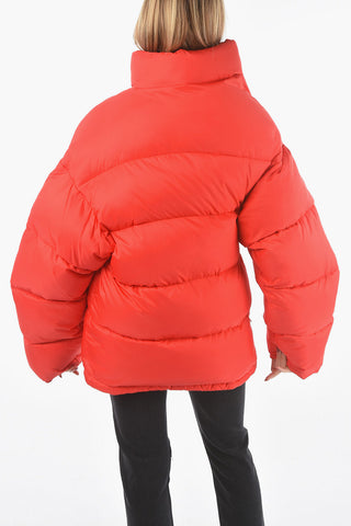 Oversized Padded Bomber Jacket with High Neck