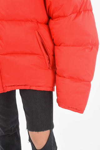 Oversized Padded Bomber Jacket with High Neck