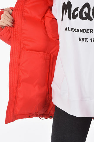 Oversized Padded Bomber Jacket with High Neck
