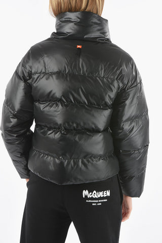 Maxi Faux Leather Puffer Coat